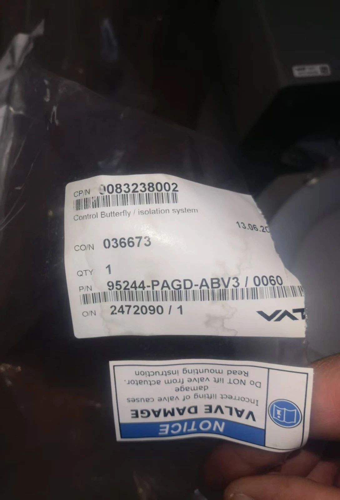 VAT 95244-PAGD-ABV3/0060 A-2472090 Control Isolation Valve Combo